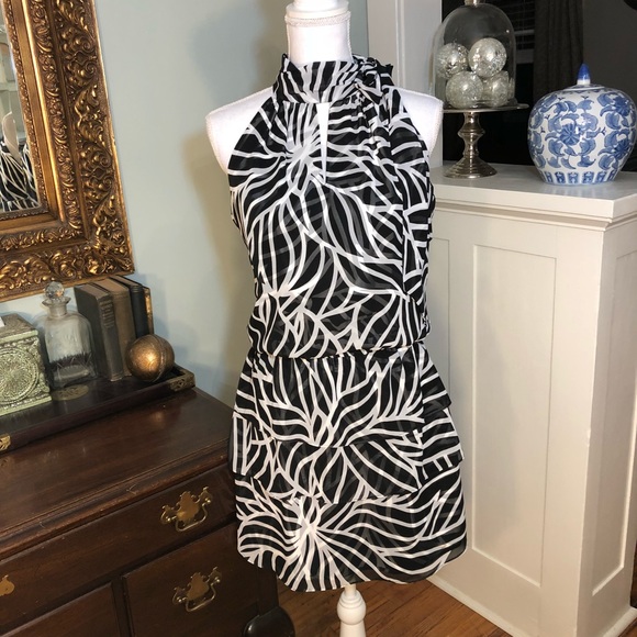 White House Black Market Dresses & Skirts - WHBM Layered Chiffon Party Dress Black & White
